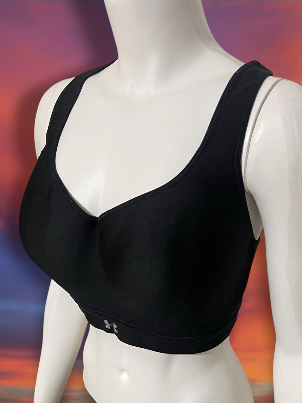 Under Armour Black Supportive High-Impact Sports Bra 36DD Style #1311821 View 3